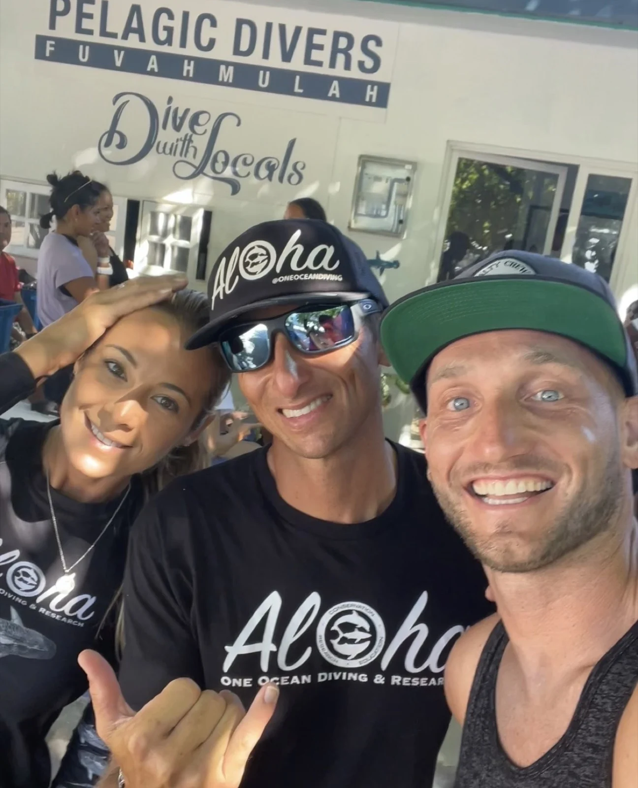 In the water with Ocean Ramsey and the One Ocean Diving crew in Fuvahmulah. | Zac Spowart with Ocean Ramsey and One Ocean Diving, tiger shark conservation, Fuvahmulah Maldives, Nomadic Addictt.